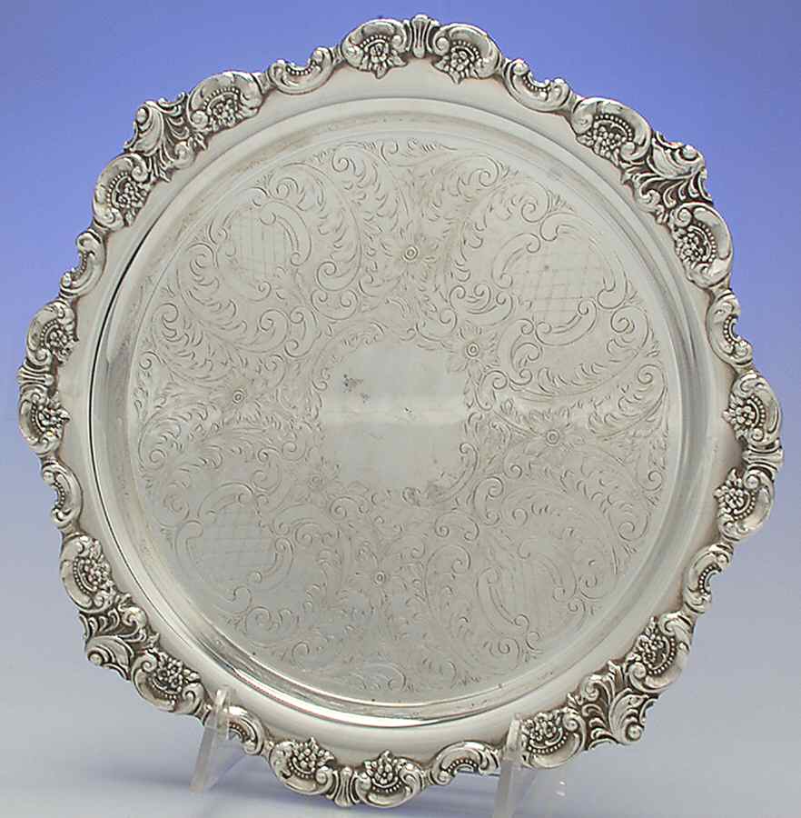 Baroque (Silverplate, Hollowware, Older) 10" Round Tray by Wallace Silver-1