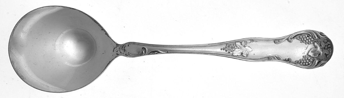 Grape (Silverplate, 1910) Round Bowl Soup Spoon (Cream Soup) by W Silver Plate-1