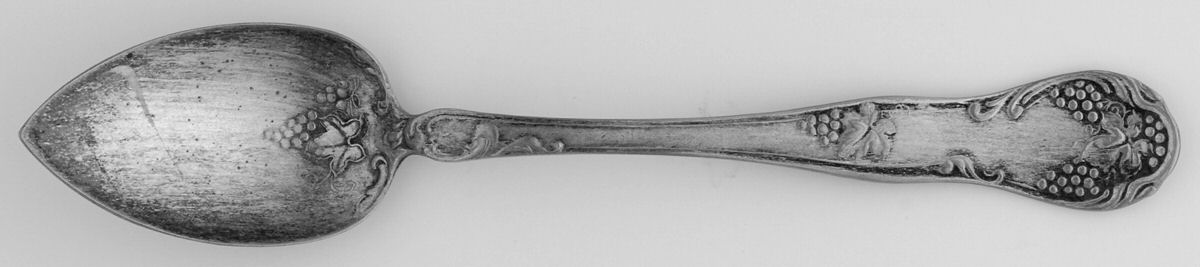 Grape (Silverplate, 1910) Fruit/Orange Spoon by W Silver Plate-1