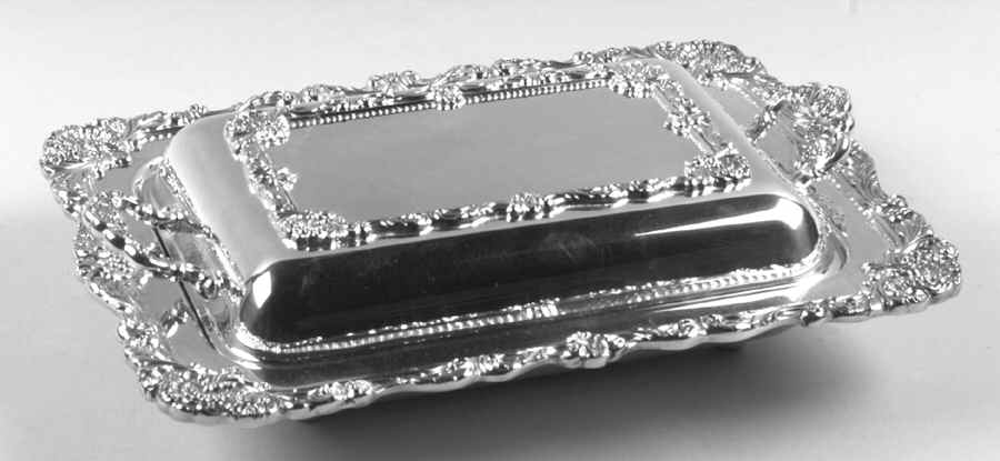 Christopher Wren (Silverplate, Hollowware) 13" Rectangular Double Vegetable by Wallace Silver-1