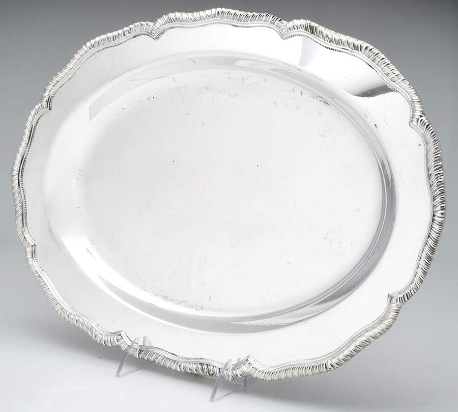 Kings Court (Silverplate, Hollowware) 16" Oval Serving Platter by W & S Blackington Co-1