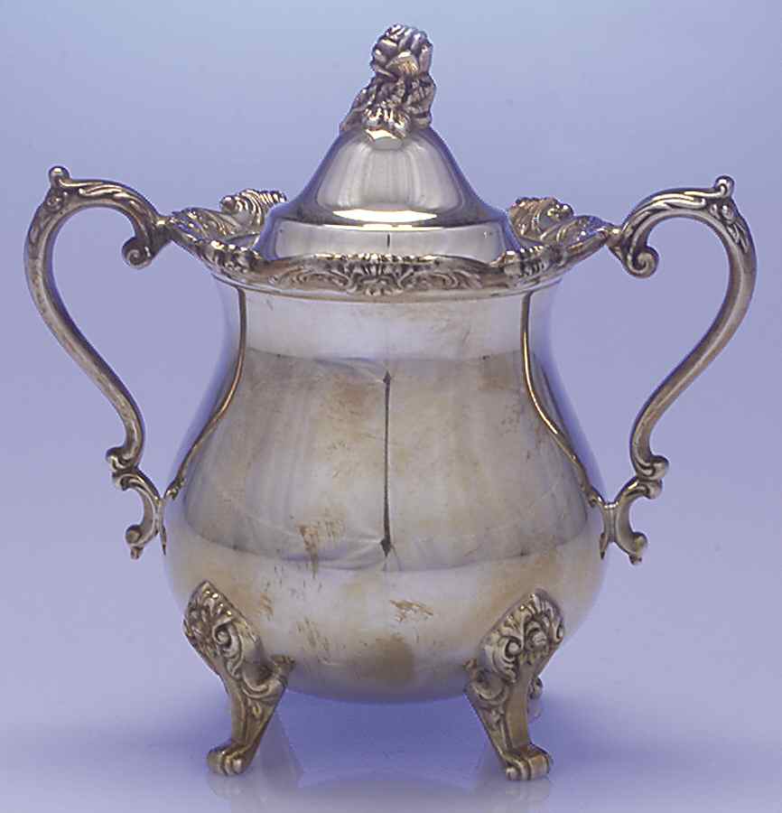 Royal Rose (Silverplate, Hollowware) Sugar Bowl & Lid by Wallace Silver-1
