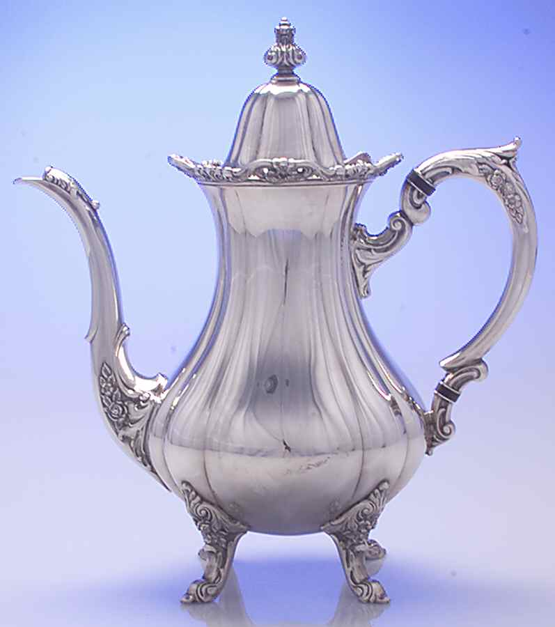 Rose Point (1200, Silverplate, Hollowware) Teapot by Wallace Silver-1