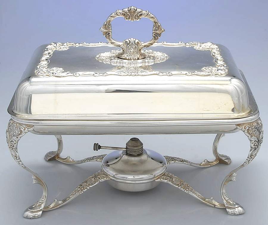 Sir Christopher (Silverplate, Hollowware) 5 Pc Buffet Server (with Stand & Burner) by Wallace Silver-1