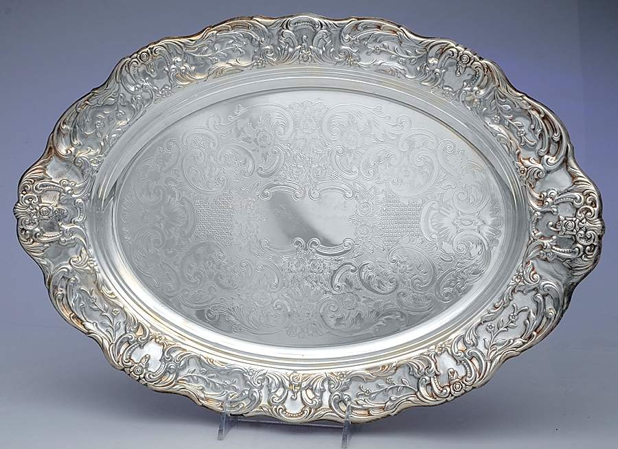 Grand Victorian (Silverplate, Hollowware) 17" Oval Serving Platter by Wallace Silver-1
