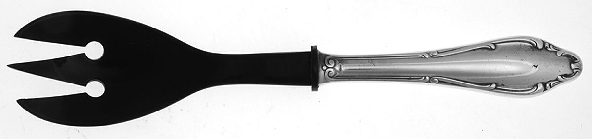 WLN4 (Silverplate) Salad Serving Fork with Plastic Prongs by Wellner (Germany)-1
