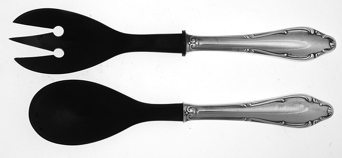 WLN4 (Silverplate) Plastic Bowl 2-Piece Salad Set by Wellner (Germany)-1