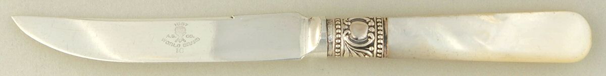 Pearl Handle Flatware 1 Individual Fruit Knife with Silverplate Blade by World Brand-1