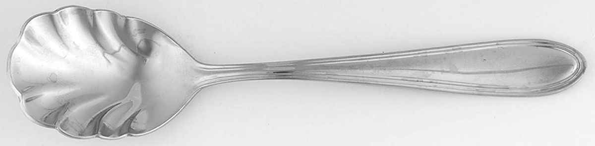 Modern Thread (Stainless) Sugar Shell Spoon by Wallace Silver-1