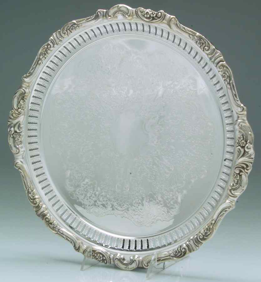 Baroque (Silverplate, Hollowware, Newer) 14" Round Tray by Wallace Silver-1