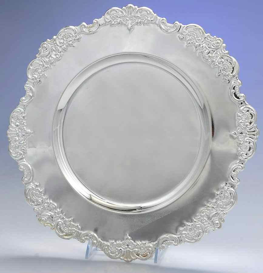 Baroque (Silverplate, Hollowware, Newer) 13" Charger/Service Plate by Wallace Silver-1