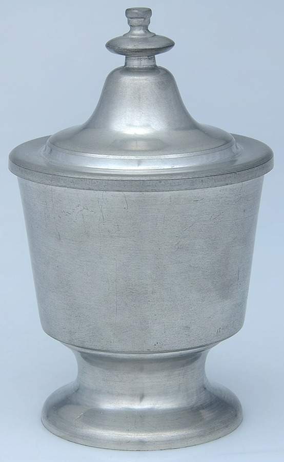 WOP1 (PEWTER, HOLLOWWARE) Sugar Bowl with Lid by Woodbury Pewterers-1