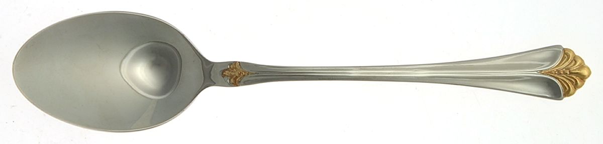WAS103 (STAINLESS, GOLD ACCENTS) Place/Oval Soup Spoon by Wallace Silver-1