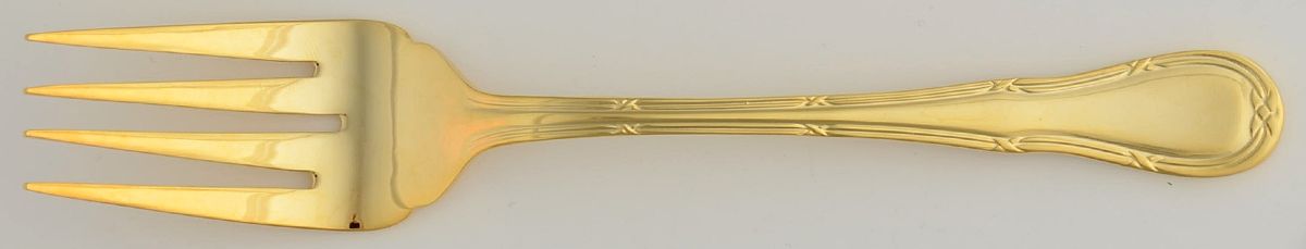 Golden Ribbon (Gold Electroplate) Individual Salad Fork by Wesley Forge-1