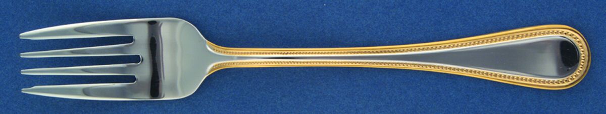 Continental Gold Bead (Stainless, Gold Accent) Individual Salad Fork by Wallace Silver-1