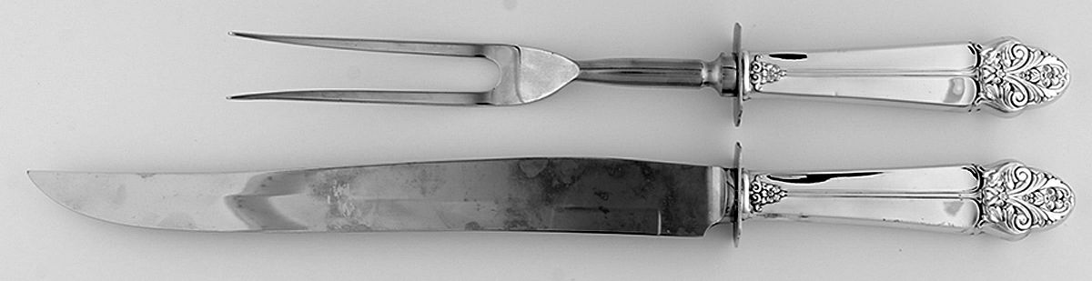 WOX1 (Sterling) Small Stainless Blade 2-Piece Steak Carving Set by Wolfenden Silver Co-1