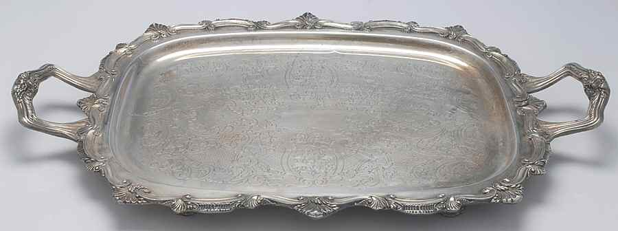 Chippendale (Silverplate, Hollowware) 18" Waiter Tray by W & S Blackington Co-1