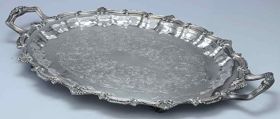 Chippendale (Silverplate, Hollowware) Large Waiter Tray by W & S Blackington Co-1