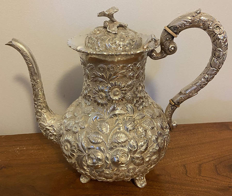 Repousse (Sterling, Hollowware) Coffee Pot by Warwick Sterling Co.-1