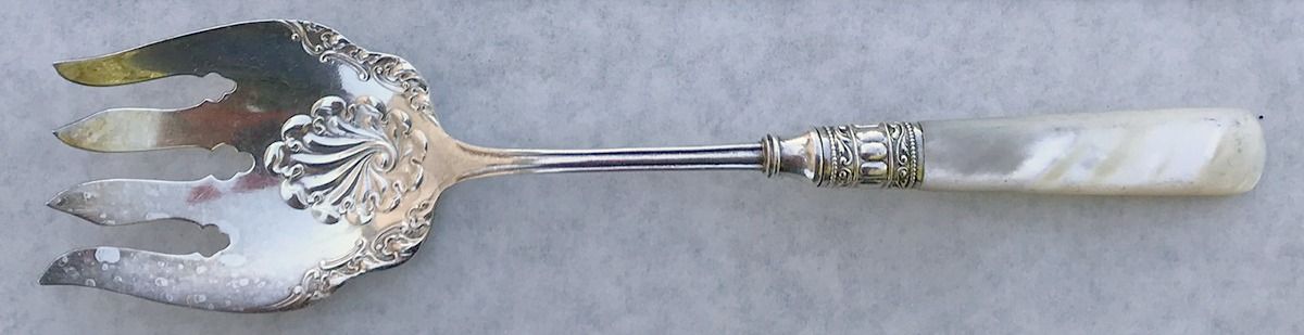 Pearl Handle Flatware 2 (Sterling) Pearl Handle Large Cold Meat Fork by World Brand-1