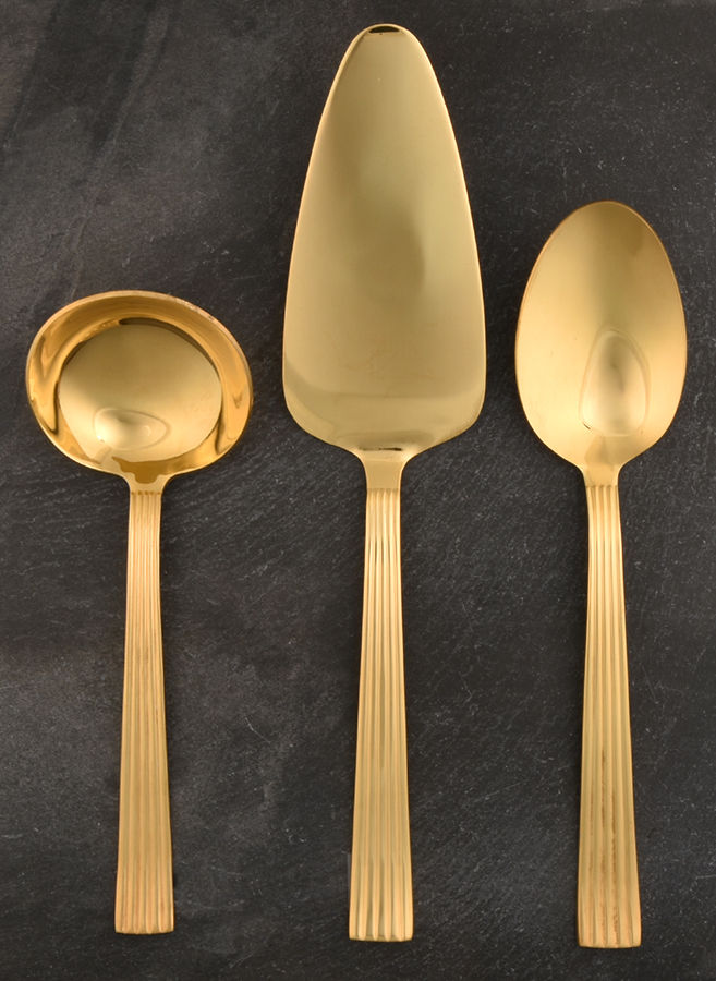 Gold Ionic (Gold Electroplate) 3 Piece Completer Set by Wallace Silver-1