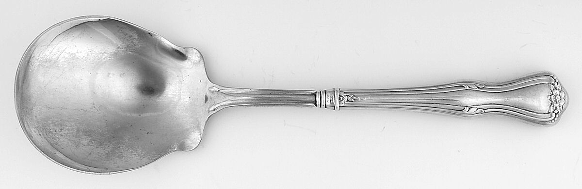 WOX2 (Sterling) Salad Serving Spoon with Plated Bowl by Wolfenden Silver Co-1