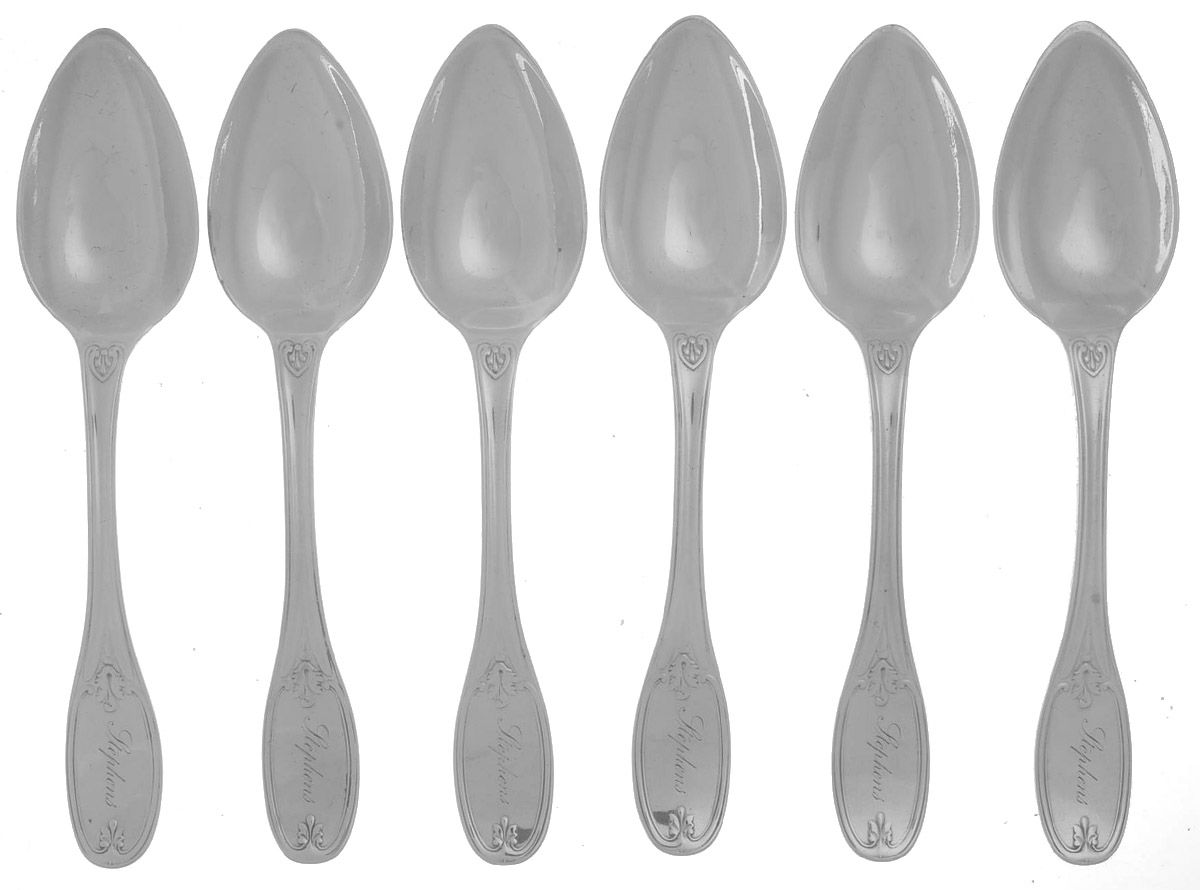 Coin Silver Flatware Dessert/Oval Soup Spoon - Set of 6 by William Kendrick-2