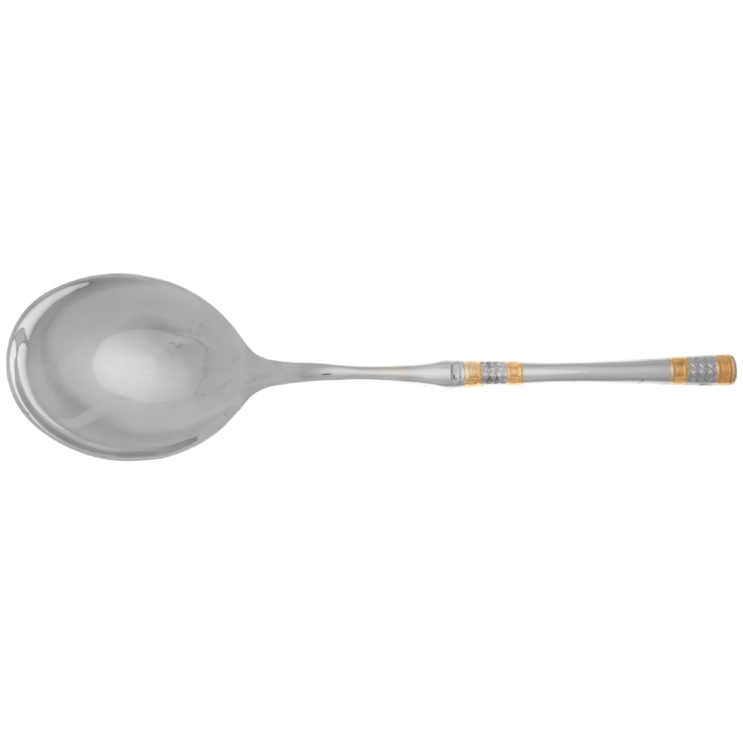Golden Corsica (Stainless, Gold Accents) Casserole Spoon with Smooth Stainless Bowl HC by Wallace Silver-1