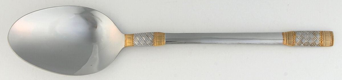 Golden Corsica (Stainless, Gold Accents) Tablespoon (Serving Spoon) by Wallace Silver-1