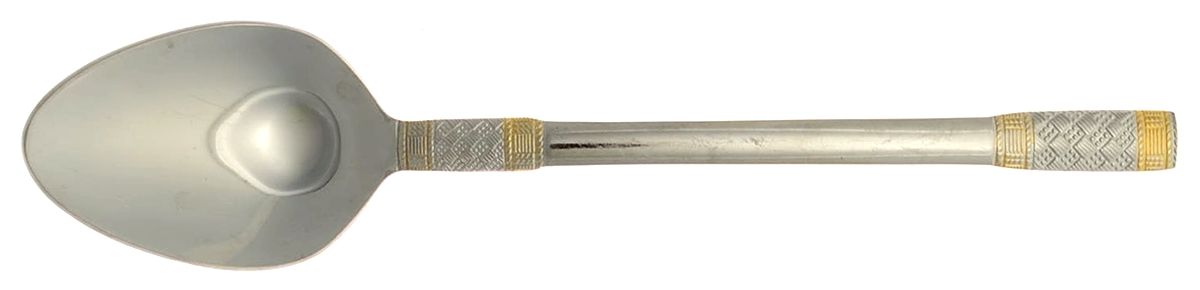 Golden Corsica (Stainless, Gold Accents) Place/Oval Soup Spoon by Wallace Silver-1