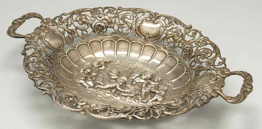 Sterling Hollowware Oval Sterling Centerpiece by W J Myatt & Co. Ltd-1