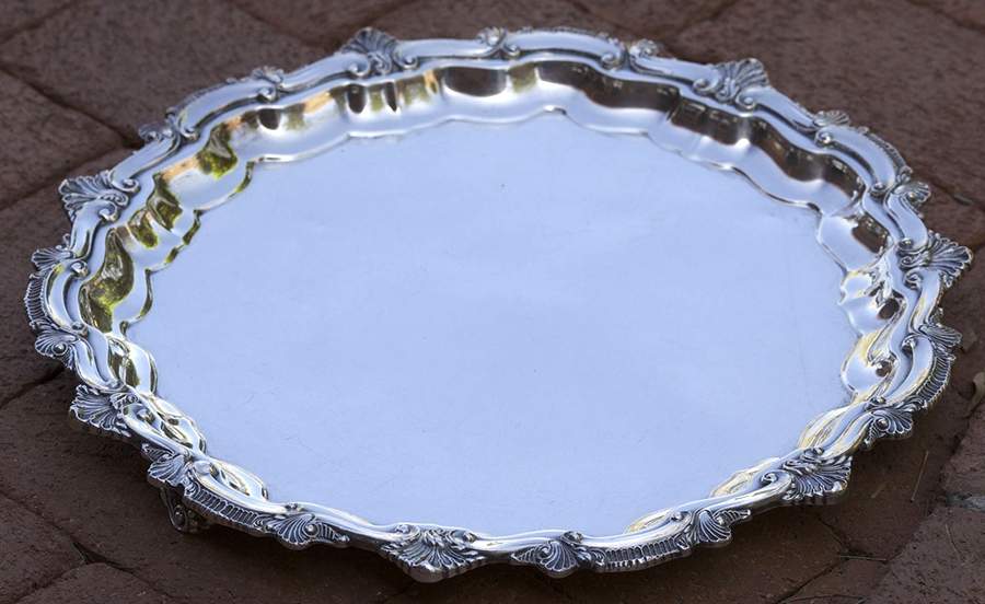 246 (Silverplate, Hollowware) 11" Round Tray by W & S Blackington Co-1