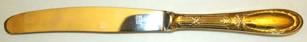 WLN27 (Gold Electroplate) Modern Hollow Knife by Wellner (Germany)-1