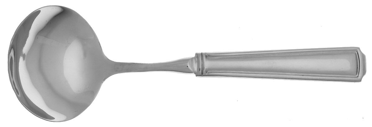 Whitney-American Chippendale (Stainless) Gravy Ladle with No Spout Stainless Bowl HC by Wallace Silver-1