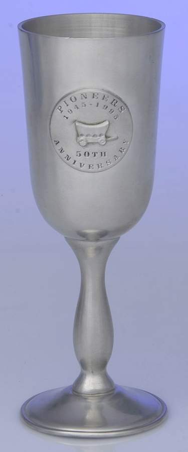 Pioneer (Pewter, Hollowware) Wine Goblet by Woodbury Pewterers-1