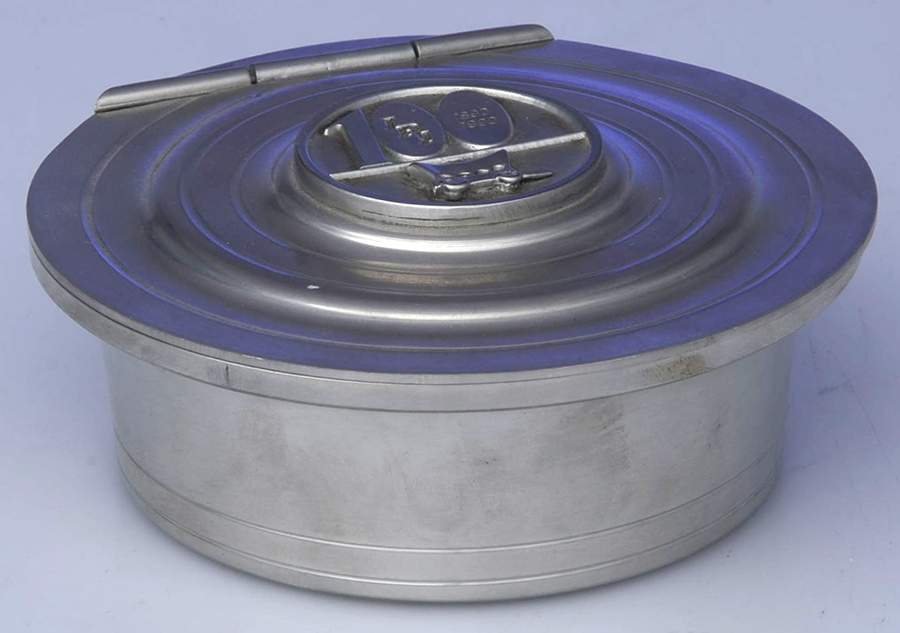Pioneer (Pewter, Hollowware) Box with Hinged Lid by Woodbury Pewterers-1