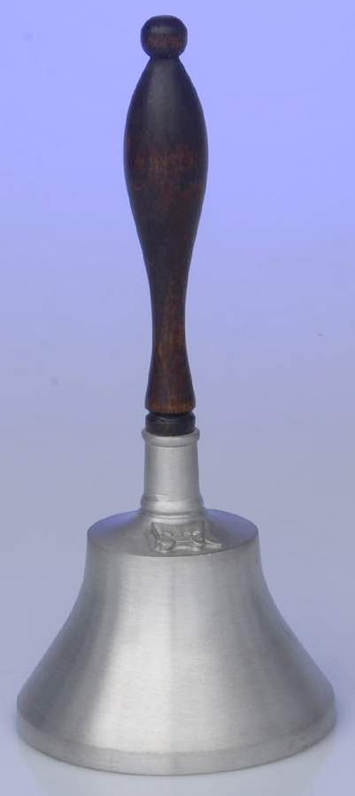 Pioneer (Pewter, Hollowware) Bell with Wood Handle by Woodbury Pewterers-1