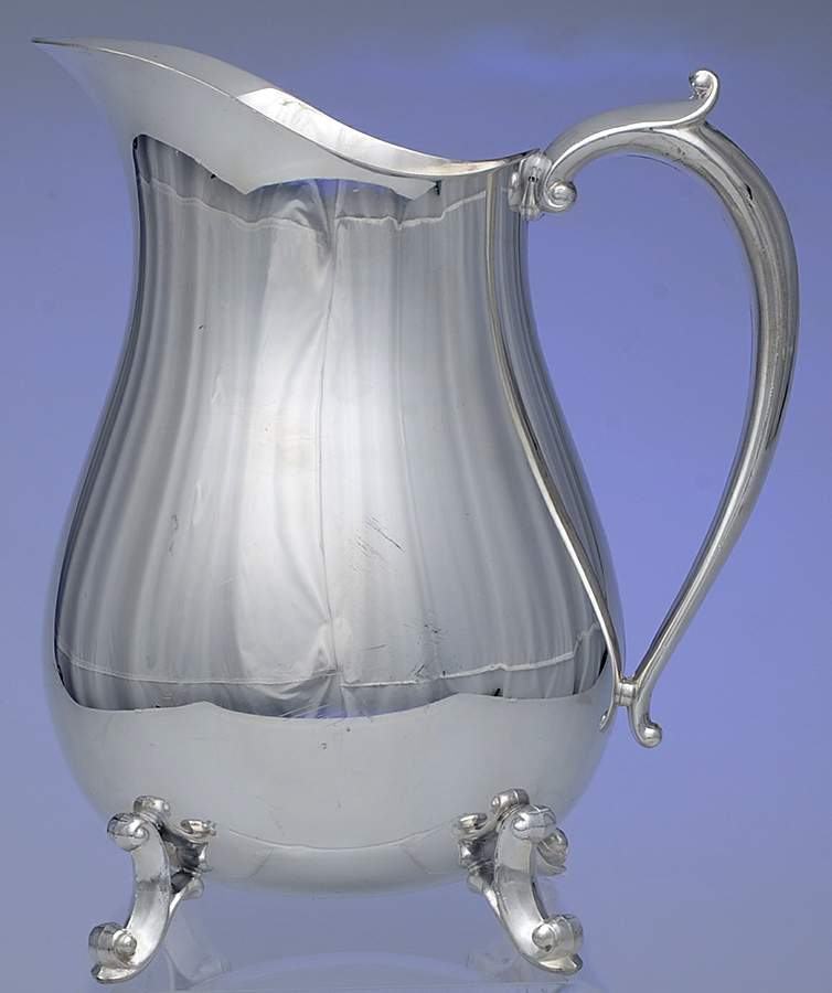 301 (Silverplate, Hollowware) Silverplate Water Pitcher by W & S Blackington Co-1