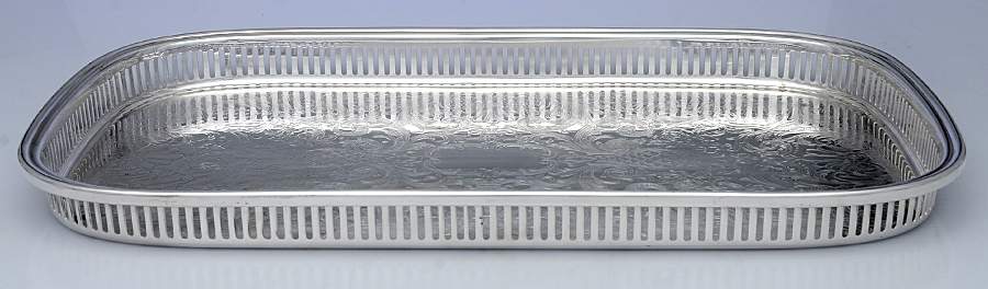 901 (Silverplate, Hollowware) 19" Gallery Tray by W & S Blackington Co-1