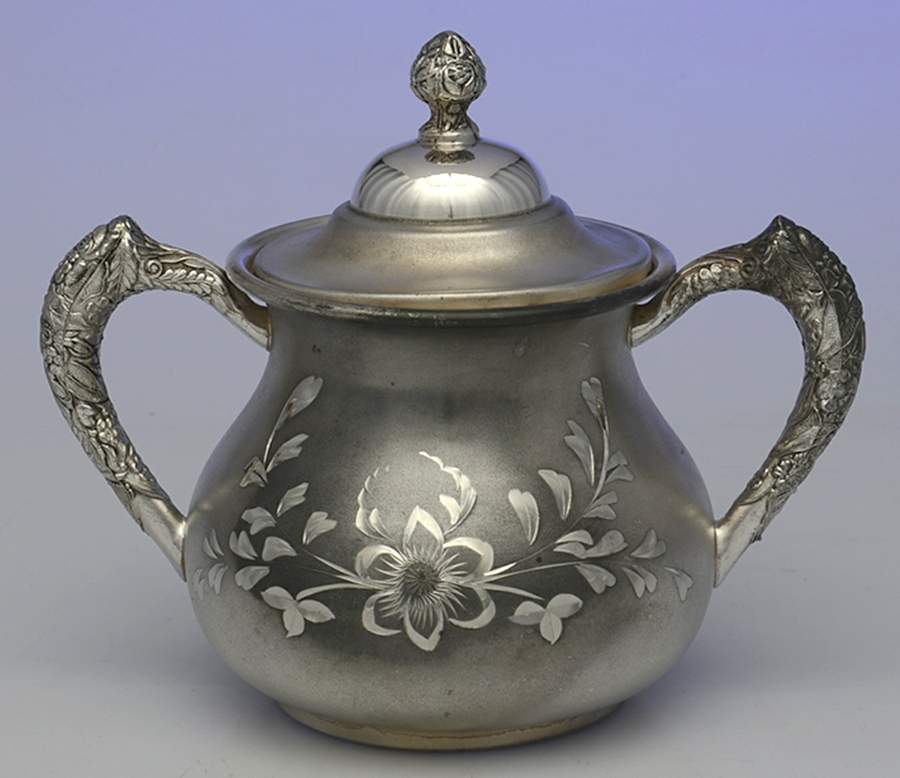 1211 (Silverplate, Hollowware) Sugar Bowl & Lid by Woodman-Cook Co-1