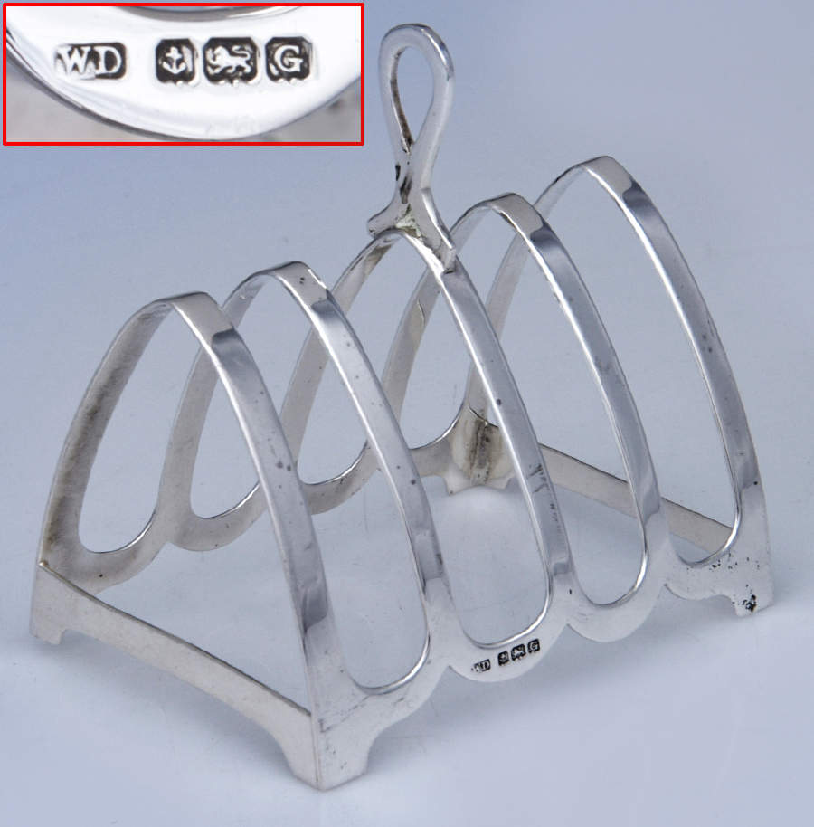 Sterling Hollowware Toast Rack 4 Slot by William Devenport-1