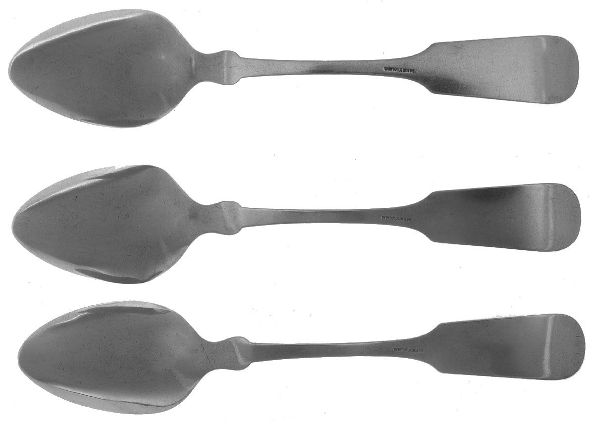 Coin Silver Flatware Tablespoon (Serving Spoon) - Set of 3 by Wm. Wallace Adam-2