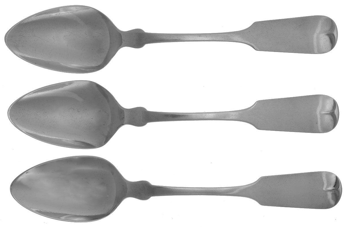 Coin Silver Flatware Tablespoon (Serving Spoon) - Set of 3 by Wm. Wallace Adam-1