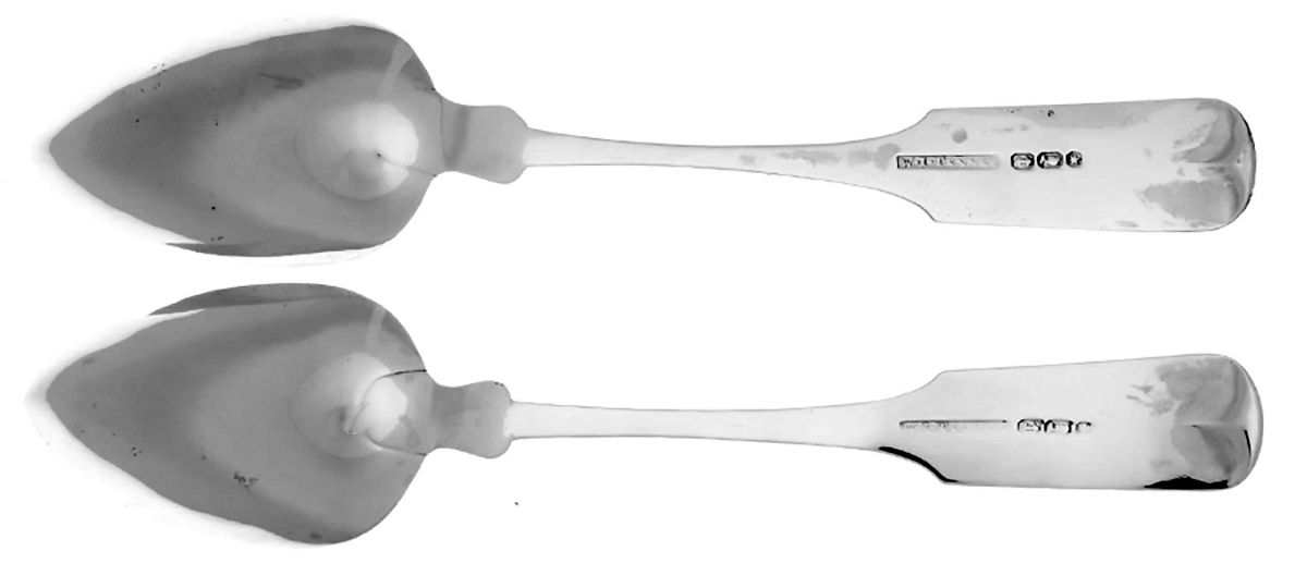 Coin Silver Flatware Tablespoon (Serving Spoon) - Set of 2 by William I. Tenney-2