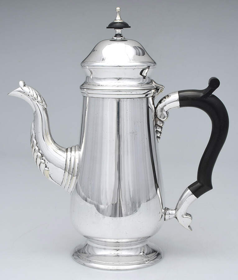W2I1 (Silverplate, Hollowware) Silverplate Coffee Pot by W A India-1