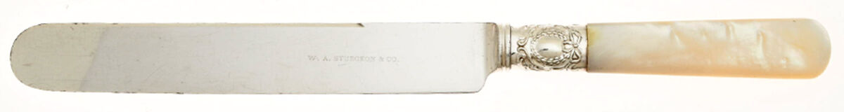 Pearl Handle (Sterling) Hollow Pearl Handle Old French Knife by W A Sturgeon & Co-1