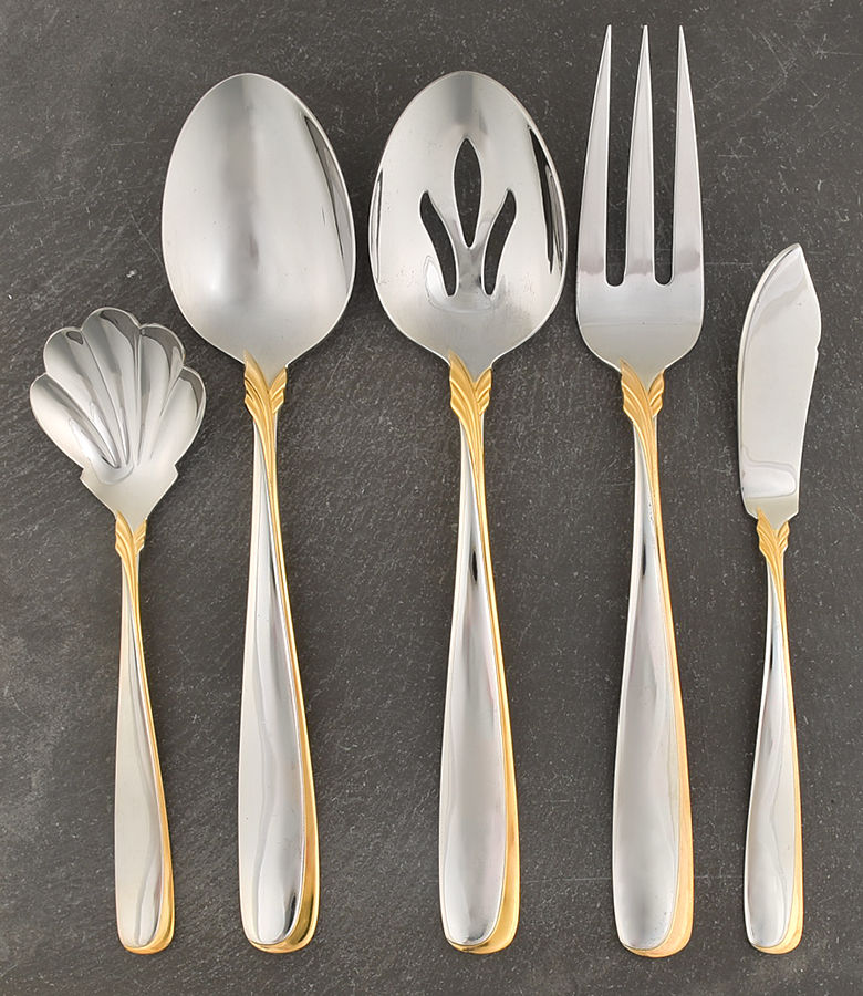 Affair-Gold (Stainless, Gold Accent) 5 Piece Hostess Set by Yamazaki-1