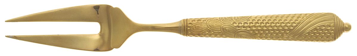 Byzantine (Gold Electroplate) Large Solid Cold Meat Serving Fork by Yamazaki-1