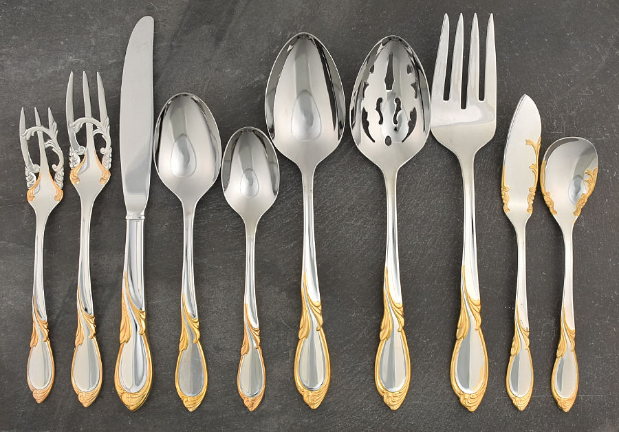 Cache (Stainless-Gold Accent) 45 Piece Starter Set by Yamazaki-1