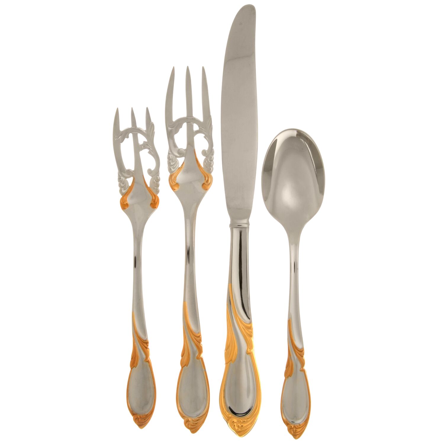 Cache (Stainless-Gold Accent) 4 Piece Place Setting by Yamazaki-1
